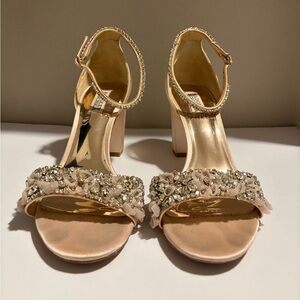 Badgley Mischka Gold Embellished Heels
